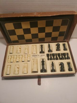 Vintage1945 E.  S.  Lowe Magnetic Travel Staunton Chess Set - Weighted No.  815 2