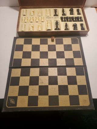 Vintage1945 E.  S.  Lowe Magnetic Travel Staunton Chess Set - Weighted No.  815 3