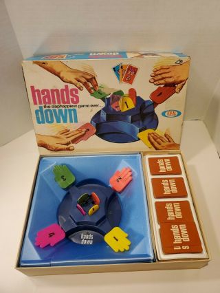 Vintage 1964 Hands Down Board Game By Ideal No.  2525 - 4 Complete