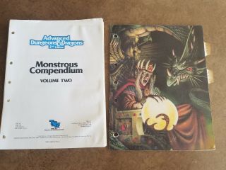 Ad&d Monstrous Compendium Volumes One And Two - Dungeons And Dragons By Tsr