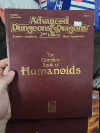 1993 Complete Book Of Humanoids,  Ad&d 2nd Ed. ,  Tsr Inc.  (2135) (phbr10)