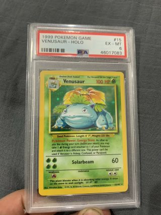 Venasaur Base Set Pokemon Card 15/102 Rare Holo 1999 Psa
