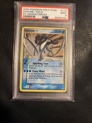 Pokemon Suicune Gold Star Ex Unseen Forces Psa 9 Gold Stars Are On Fire