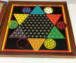 Man - Dar - In Chinese Checkers Board Game With Marbles Baldwin Manufacturing