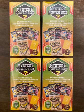 4x Pokemon Mystery Power Box 5 Booster Packs 1:5 Vintage Packs