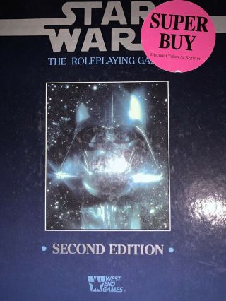 Star Wars The Roleplaying Game 2nd Ed Rpg,  West End Games 1992,  Hardcover,
