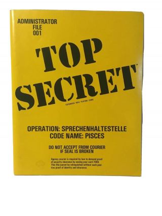 Vintage Rpg,  Top Secret Game Adventure 001 Operation Sprechenhaltestelle Tsr