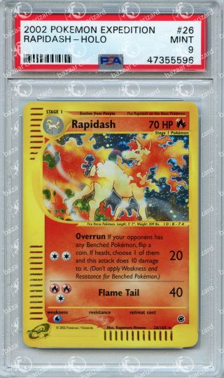 Psa 9 Rapidash Holo 26/165 Expedition Pokemon Card Tcg