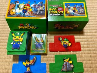 Pokemon Center Japan Luigi Ver.  Mario Pikachu Card Deck Case Sleeve Special Box