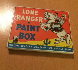 Mb Milton Bradley Old Metal Lone Ranger Paint Box - Empty