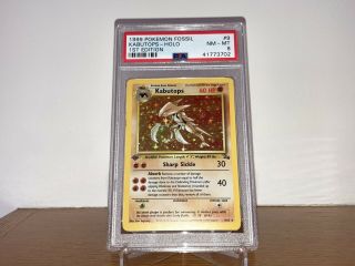 Pokemon Psa 8 Nm Fossil 1st Edition Kabutops Holo Card 9