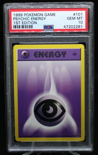 Psychic Energy Psa 10 Gem 1st Ed Base Set Shadowless Pokemon