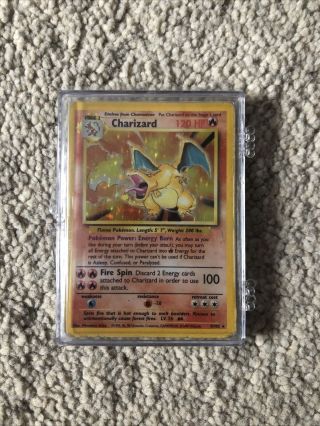 Pokemon Card - Charizard - Base Set - Holo Shiny Rare - 4/102