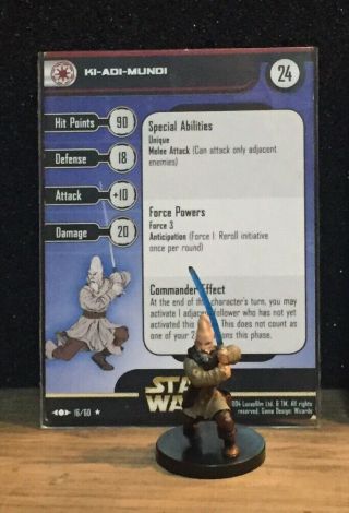 Star Wars Miniatures Ki - Adi - Mundi 16/60 Clone Strike With Card