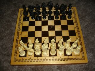 Vintage Tournament Wooden Chess Set Ussr Russian Soviet Cszar Figures