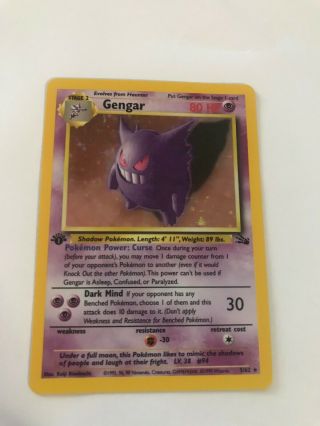 Gengar Holographic 1st Edition 5/64 – Pokémon Card Fossil Set