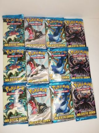 Pokemon 2008 Majestic Dawn Booster Pack Unweighed Vintage 3 Packs