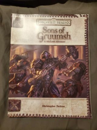 Sons Of Gruumsh D&d 3.  5 Forgotten Realms D20 Adventure 4th Level Adventure Book