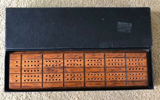 Vintage Drueke Cribbage Board No.  42 With Cards And Peg Storage On Side