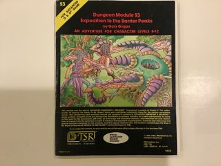 Tsr Advanced Dungeons And Dragons Module S3 Expedition To The Barrier Peaks