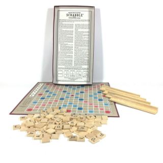 Vintage Scrabble Game 1976 Selchow Righter Game Board,  Tiles,  Racks Box Complete