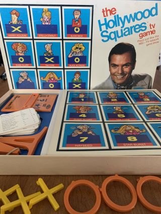The Hollywood Squares Tv Game Show Trivia Board Game Ideal Vintage 1974