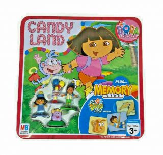 Dora The Explorer Candy Land Plus Go Diego Go Memory Game In Tin Box - Complete