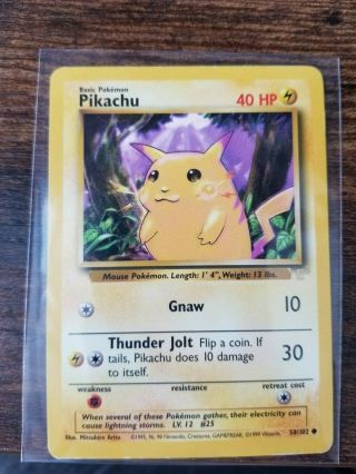 Pikachu E3 Gold Stamp Promo 58/102 Yellow Cheeks Pokemon Card