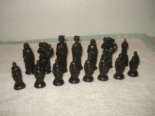 Renaissance Chess Man E.  S.  Lowe Replacement Black 15 Piece Missing 1 Rook