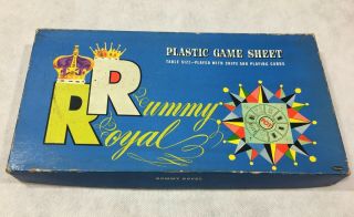 Rummy Royal Table Size Plastic Game Sheet Chips Vintage 5633:98 Whitman
