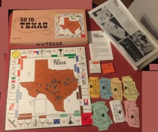 Go To Texas Board Game By Bright Ideas " Wheel And Deal In Oil,  Cattle,  & Cotton "