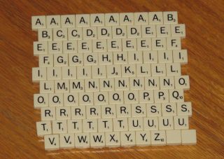 Scrabble Mini Plastic Letter Tiles Folio Travel Game Parts Jewelry Art Crafts
