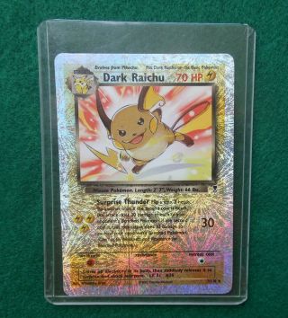 Holo Rare 2002 Dark Raichu Pokemon Card Reversed Foil 7/110,  Never Played