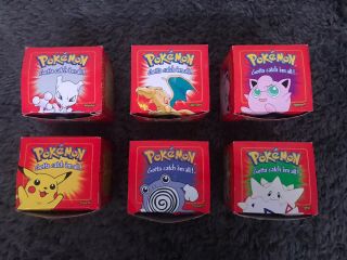 Pokemon 23k Gold Plated Trading Cards Set Of 6 W/ Boxes And Certification