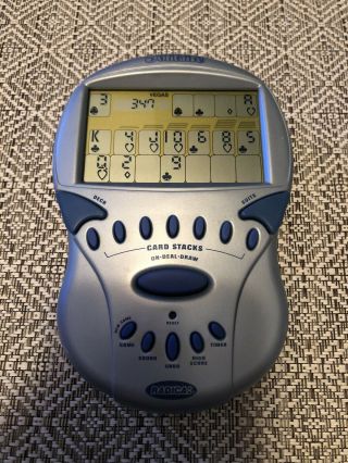 Radica Big Screen Solitaire 2000 Blue Electronic Hand - Held Game W/undo Button