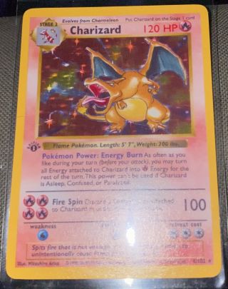 1st Edition Shadowless Charizard 4/102 Base Set Rare Pokémon Card Proxy