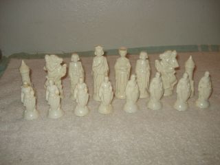 Renaissance Chess Man E.  S.  Lowe Replacement White Set Complete