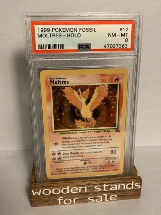 Psa 8 Nm - Mt Moltres 12/62 Holo Fossil Set Pokemon Trading Card