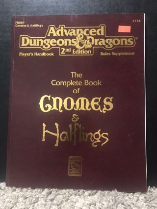 Tsr Ad&d 2nd Edition - The Complete Book Of Gnomes And Halflings - 1993