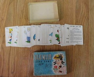 VINTAGE 1940 ' s WHITMAN OLD MAID CARD GAME COMPLETE BLACK AMERICANA 2996 2