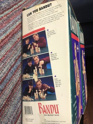 VTG Bandu Game Stacking Milton Bradley Tower Building 1991 100 Complete 2