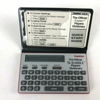 The Official Scrabble Players Dictionary Franklin Electronics Case Scr - 30