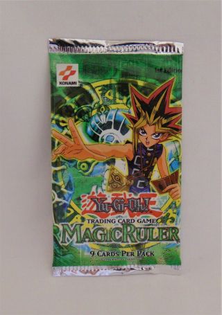1996 Lst Edition Yugioh Trading Card Game Magic Ruler 9 Cards Per Pack
