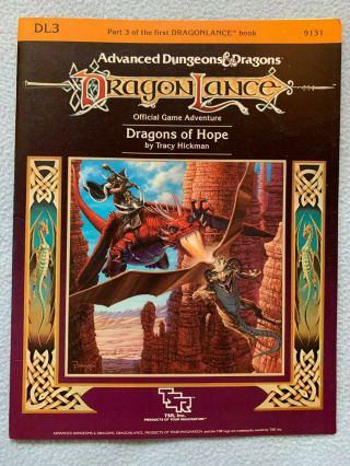 Dragonlance Dragons Of Hope Ad&d Module Dl3 Tsr Dungeons And Dragons