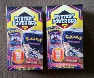 2 Pokemon Mystery Power Box Factory 10 Booster Packs