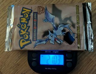 Pokemon Fossil Booster Pack Aerodactyl Art Wotc Weighed
