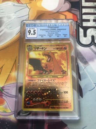 Charizard 6 Cgc 9.  5 Gem Pokemon 2000 Neo 2 Japanese Holo Promo Card