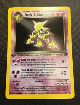 Pokemon Team Rocket 1st Edition Dark Alakazam 1/82 - Never Played