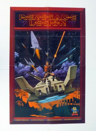 Renegade Legion Poster Fasa 22 " X34 " 10th Game Promo 1991