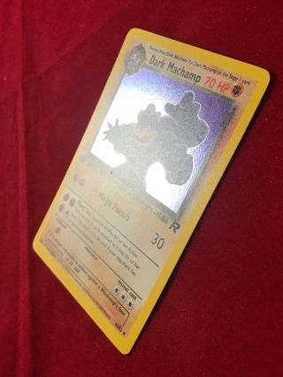 1999 Pokémon Dark Machamp 1st Edition Shadowless Rare Holo Foil Base Set Card MT 3